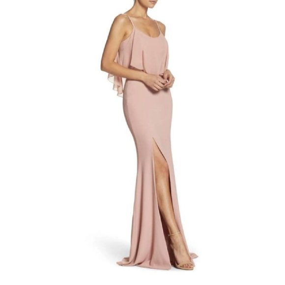 Dress The Population Diana Cold Shoulder Slit Maxi Dress - Picture 1 of 15